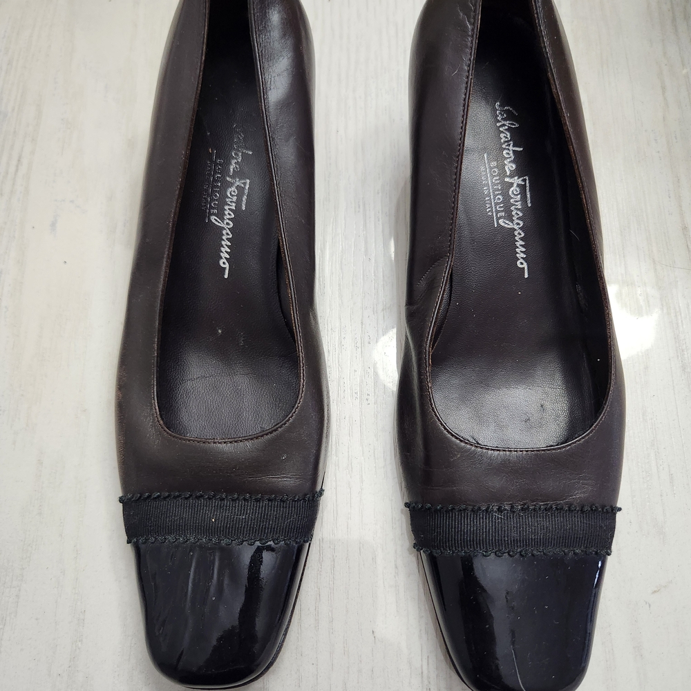 Salvatore Ferragamo Women's Black and Brown Shoes